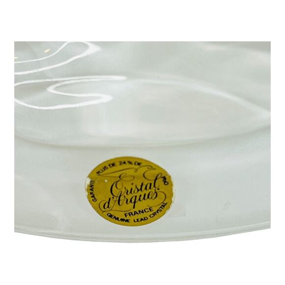 VTG Cristal d' Arques Glass SNOWMAN 7” Figurine Frosty 24% Crystal No Music Box - Picture 3 of 8